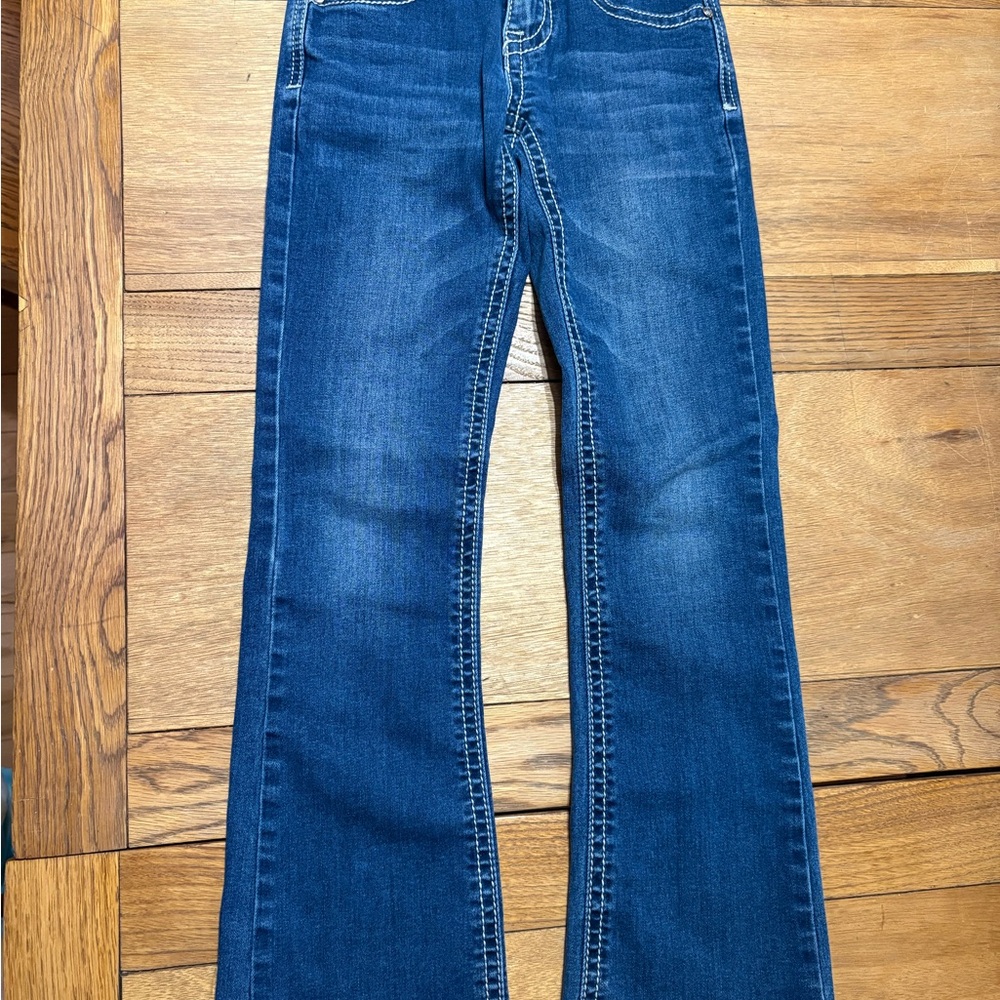 Cedar Rose Girls Jean with embroidered Cow Skull